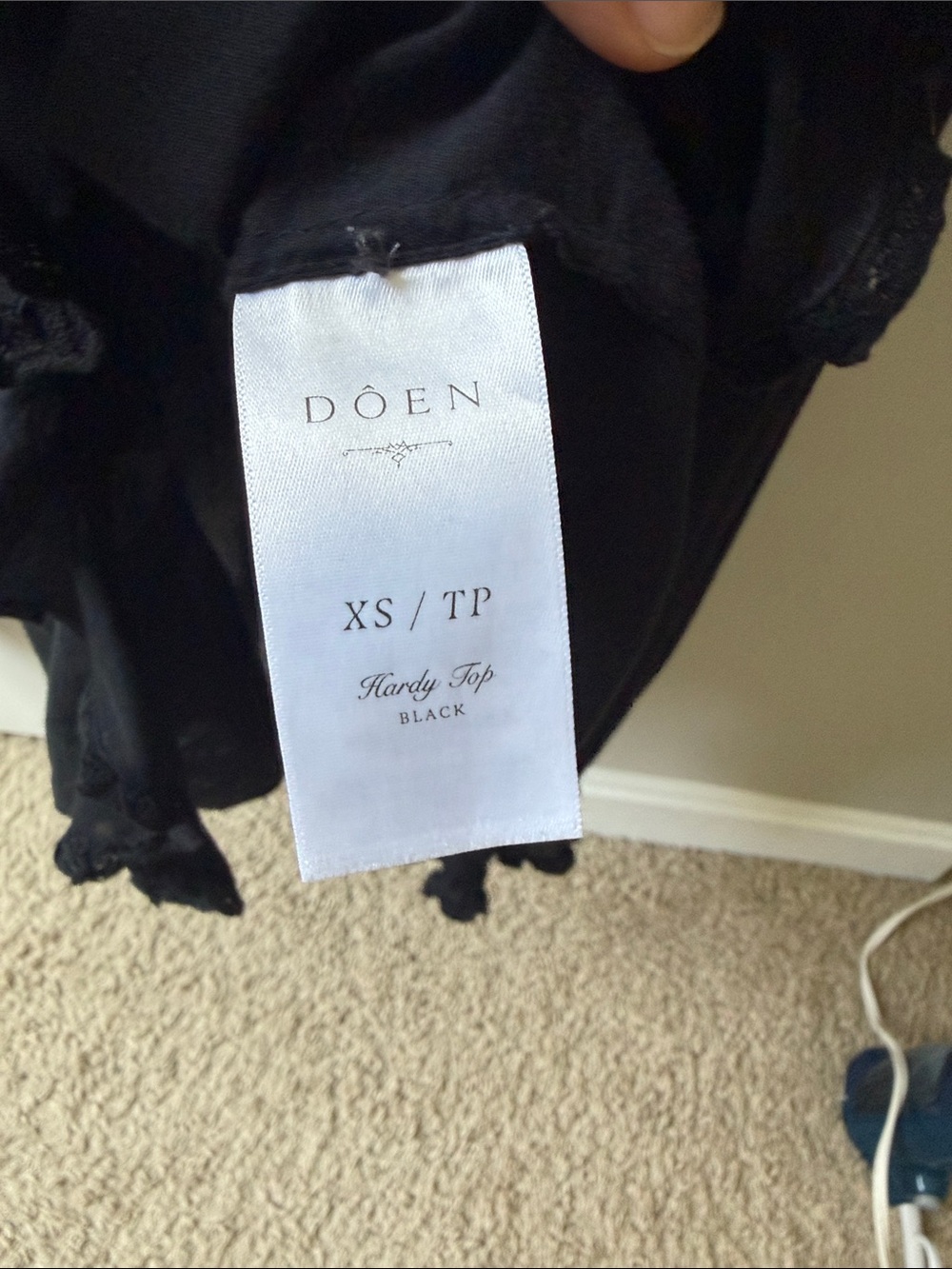 Doen Black Ruffle-Front Pintuck Blouse - Picture 4 of 8